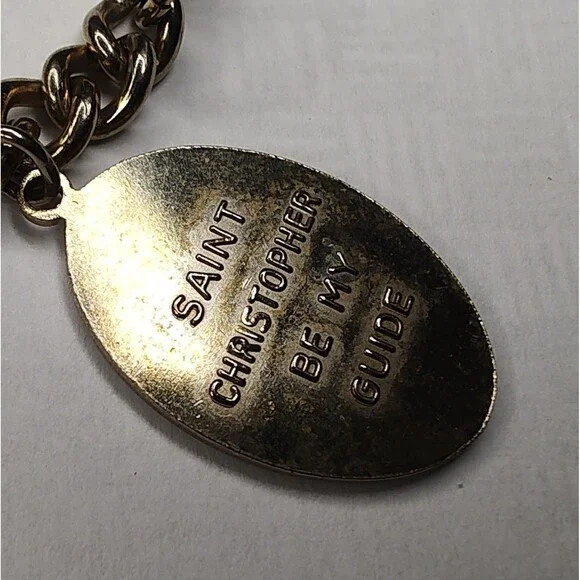 Vintage Gold Tone Charm Bracelet Airplane Cruise Ship Train Engine Florida Cross - Picture 12 of 13